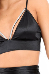 Black Crop top and Skirt Co-ord - Jazmina-Co-ords