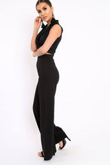 Black Cropped Blazer - Achsah-Crop Tops