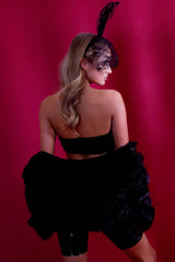 Black Cropped Faux Fur Jacket - Gwen-Faux Fur