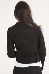 Black Cropped Fit Denim Jacket - Scarlett-Jackets