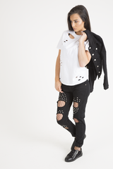 Black Cropped Fit Denim Jacket - Scarlett-Jackets