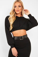 Black Cropped Jumper and Skirt Co-ord - Heidi-Co-ords