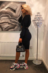 Black Cropped Jumper and Skirt Co-ord - Heidi-Co-ords