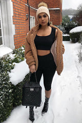 Black Cropped Top and Leggings Co-Ords - Remini-Co-ords