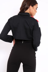 Black Cropped USA Rugby Shirt - Devani-Shirts