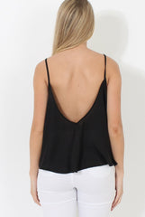 Black Cross Front Detail Crop Top - Laurie-Crop Tops