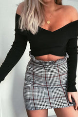 Black Cross Over Front Bardot Top - Cardie-Tops