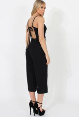 Black Culotte Jumpsuit - Sienna-Jumpsuits