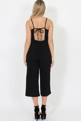 Black Culotte Jumpsuit - Sienna-Jumpsuits