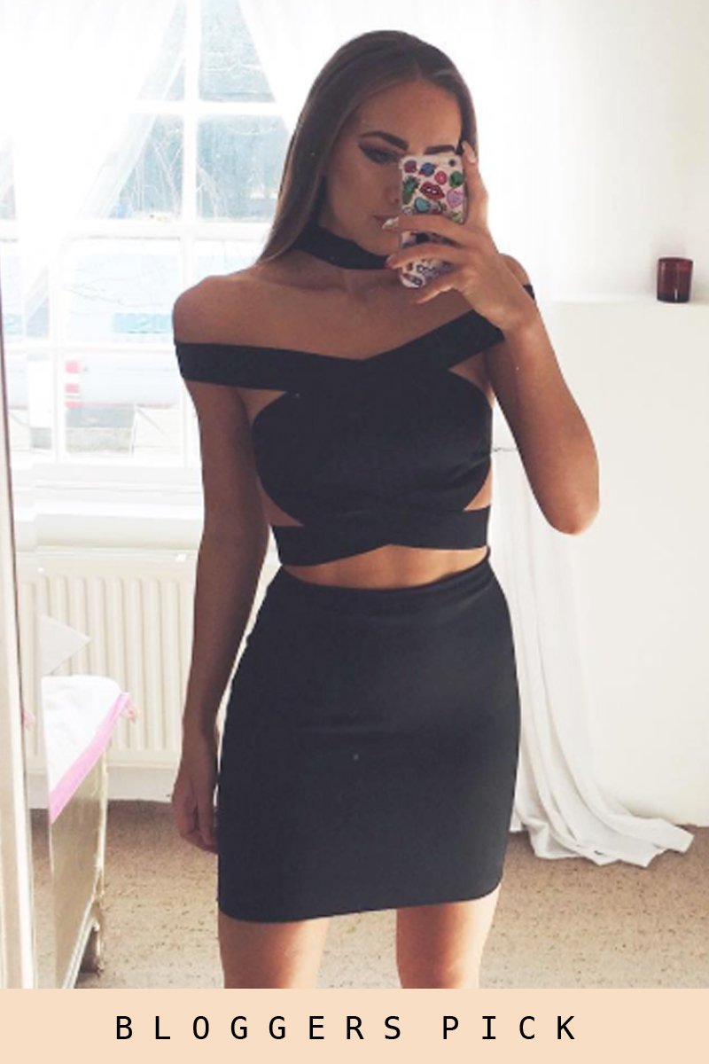 Black Cut Out Bandage Dress - Ainsley-Dresses