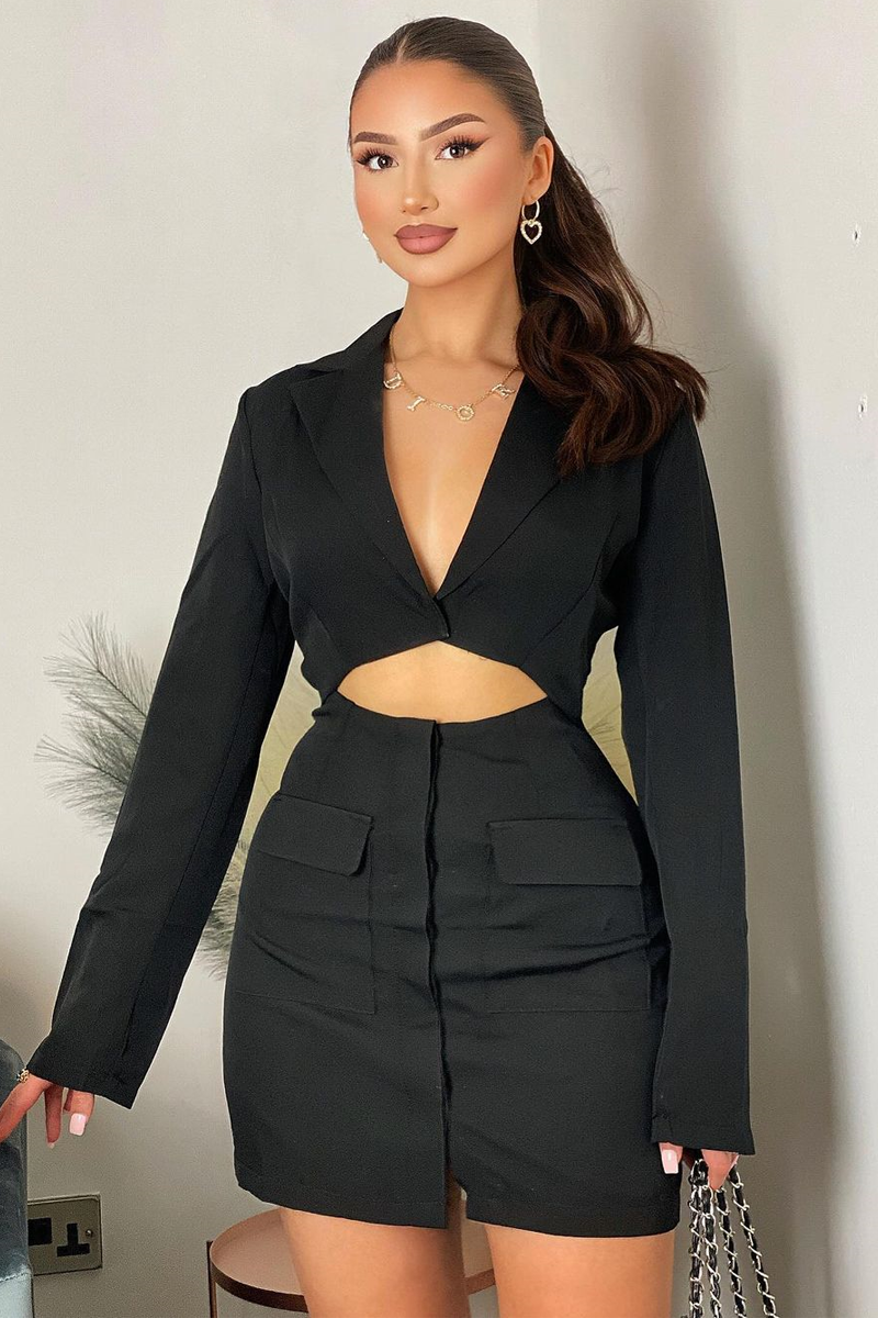 Black dress and blazer hot sale