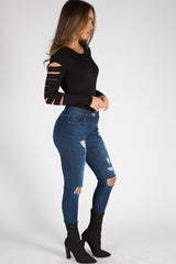 Black Cut Out Bodysuit - Keira-Bodysuits