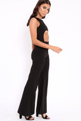 Black Cut Out Middle Jumpsuit - Dixi-Jumpsuits