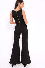 Black Cut Out Middle Jumpsuit - Dixi-Jumpsuits