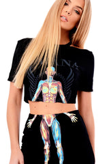 Black Cut Out Shoulder 'Havana' Graphic Co-ord - Olah-Co-ords