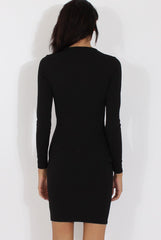 Black Cut Out Zip Detail Dress - Cordelia-Dresses