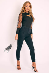 Black Denim Cargo Jeans - Destany-Jeans