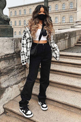 Black Denim Extra Long Straight Leg Jeans - Blaise-Jeans