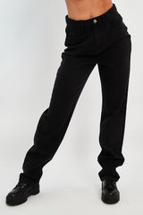 Black Denim Extra Long Straight Leg Jeans - Blaise-Jeans