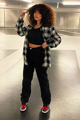 Black Denim Extra Long Straight Leg Jeans - Blaise-Jeans