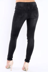 Black Denim Jewelled Skinny Jeans - Jezzy-Jeans