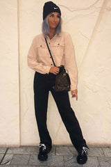 Black Denim Straight Leg Side Split Jeans - Tashi-Jeans