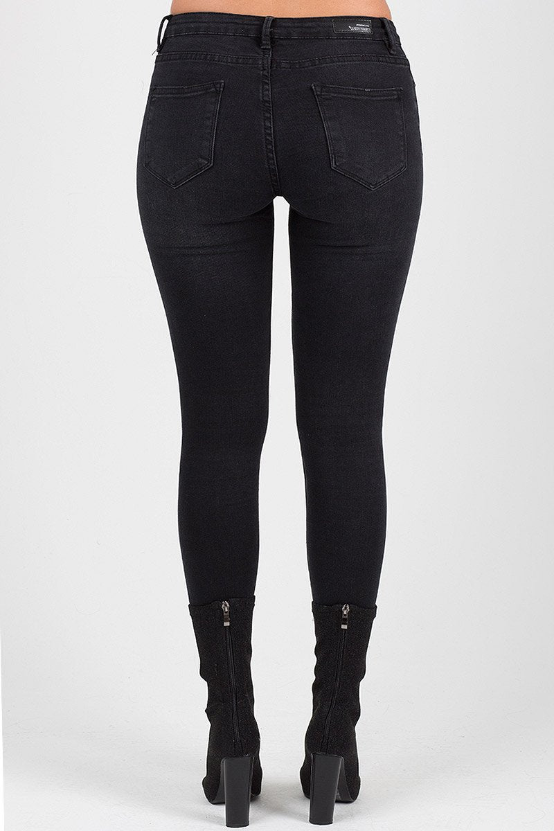 Black Denim Studded Jeans -Georgia-Jeans