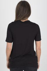 Black Destiny Graphic Print Lace Up T Shirt - Ollie-T-shirt