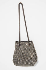 Black Diamante Embellished Snake Chain Bag - Eliane-Bags