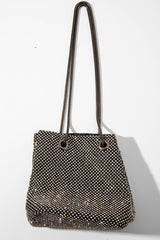 Black Diamante Embellished Snake Chain Bag - Eliane-Bags