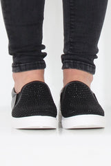 Black Diamante Skaters - Rori-Shoes