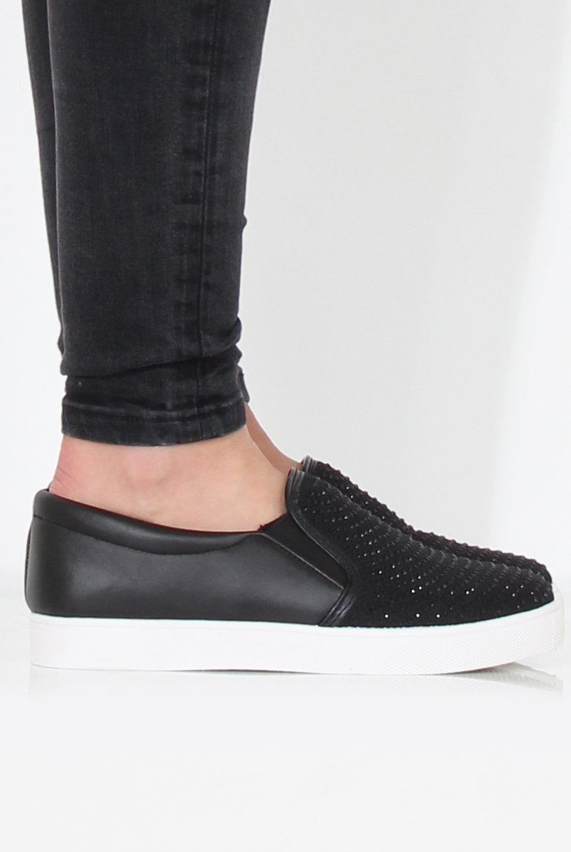 Black Diamante Skaters - Rori-Shoes
