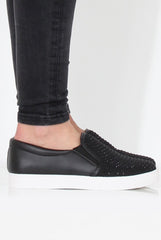 Black Diamante Skaters - Rori-Shoes