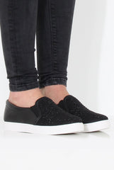 Black Diamante Skaters - Rori-Shoes