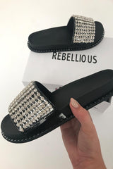 Black Diamante Sliders - Lassie-Sliders