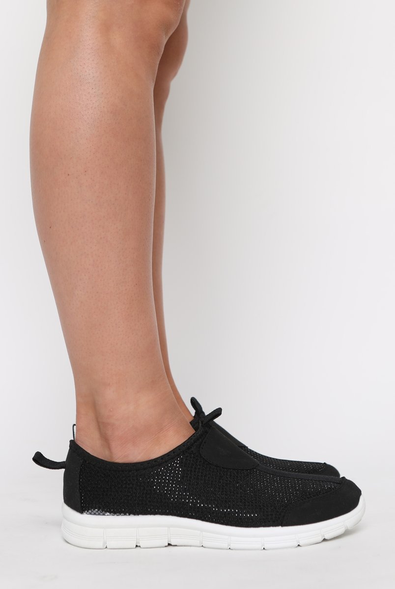 Black Diamante Sparkle Stretch Trainers - Hani-Trainers