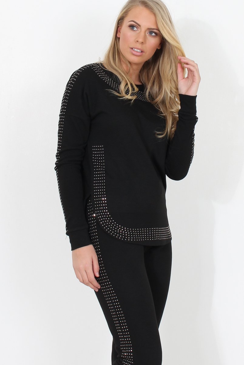 Black Diamonte Loungewear - Linnea-Loungewear