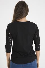 Black Distressed 'Arizona Phoenix' Print Top - Nova-Tops