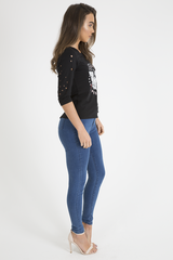 Black Distressed 'Arizona Phoenix' Print Top - Nova-Tops