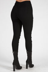 Black Distressed High Waisted Skinny Jeans - Jasmine-Jeans