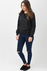 Black Distressed Hoodie - Kiera-Hoodies
