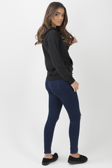 Black Distressed Hoodie - Kiera-Hoodies