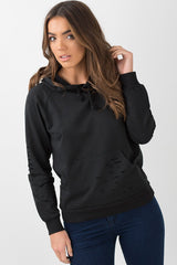 Black Distressed Hoodie - Kiera-Hoodies