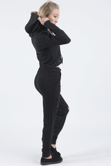 Black Distressed Hoodie Tracksuit - Mollie-Tracksuits