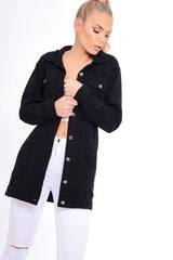 Black Distressed Oversized Denim Jacket - Penny-Jackets