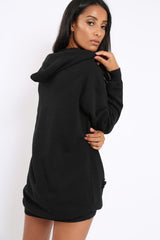 Black Distressed Oversized Hoodie - Khloe-Loungewear