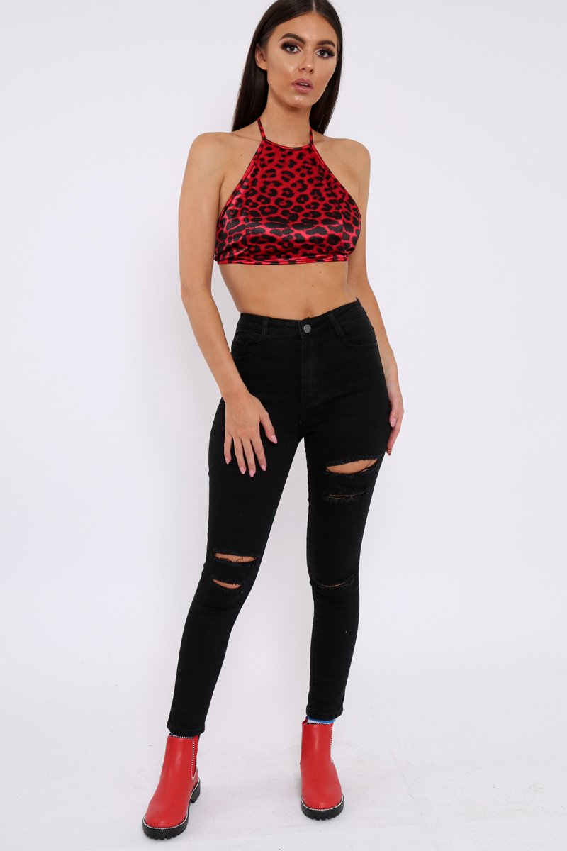 Black Distressed Stretch Skinny Jeans - Fynley-Jeans