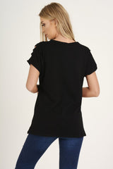 Black Distressed 'Wings Of Rock Tour' Print T-Shirt - Mischa-T-shirt