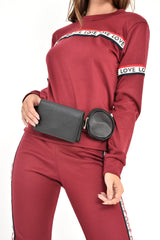 Black Double Pouch Faux Leather Belt Bag - Cammy-Belts