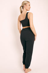 Black Drawstring Waist Joggers - Charley-Joggers